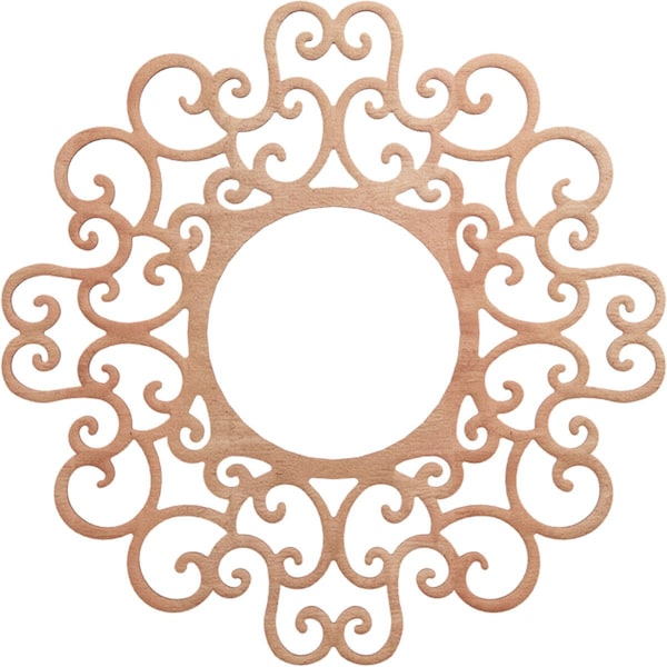 Ekena Millwork Reims Wood Fretwork Pierced Ceiling Medallion, Cherry, 24"OD x 9 1/8"ID x 3/8"T CMWP24X24X0375RECH - main
